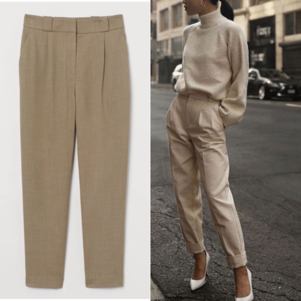 H&M Khaki Green Melange Slacks Trousers​​​​